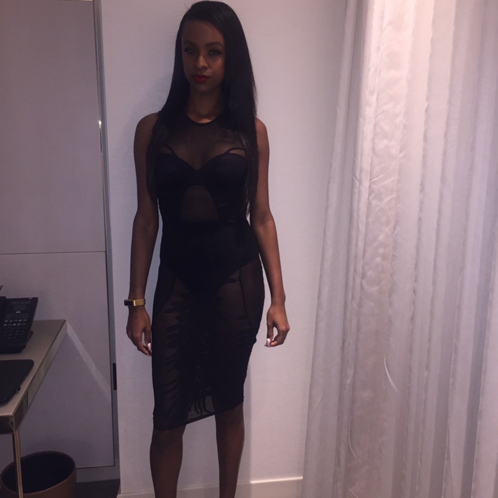 Posh By V black sheer dress